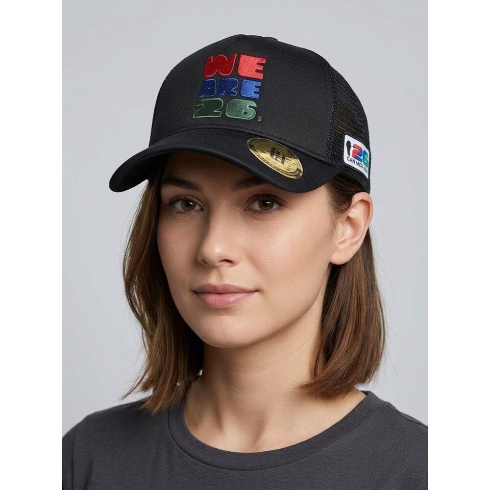 FIFA World Cup 26 Hat Mens/Women Black Trucker Cap Official We Are 26 Tournament